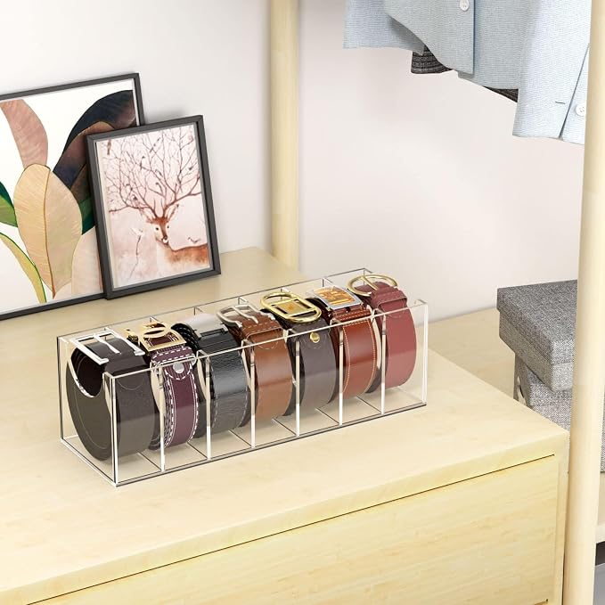 NIUBEE Belt Organizer, Acrylic Belt Storage Holder - Image 2
