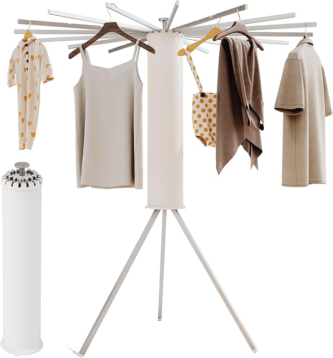 Tripod Clothes Drying Rack, Drying Rack Clothing Foldable, Standing Dry Racks by BOQORAD