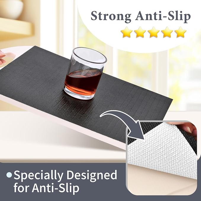 Shelf Liners for Kitchen Cabinets 12in x 20FT Non Adhesive Drawer Liner Gray - Image 2
