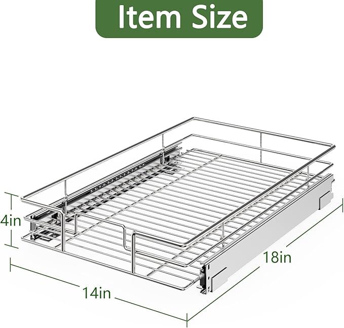 LOVMOR Pull Out Cabinet Organizer 14" W x 18" D, Kitchen Cabinet Pull Out - Image 3