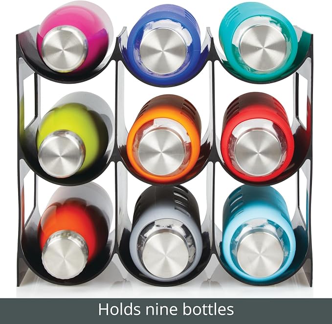 mDesign Plastic Water Bottle Organization/Wine Rack Storage Organizer - Image 5