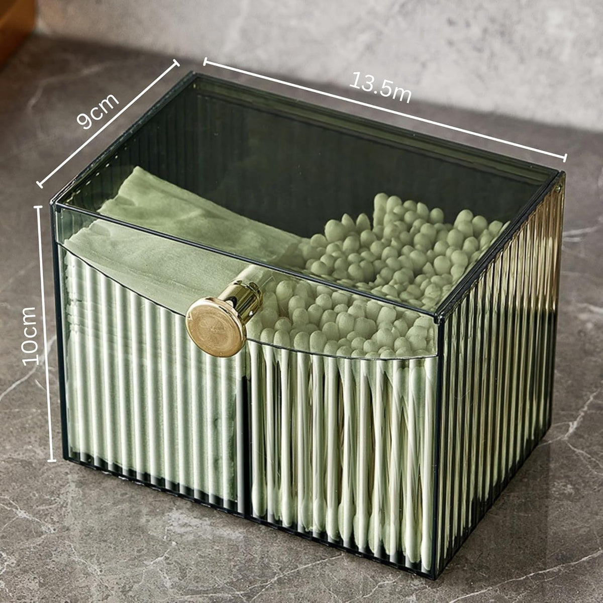 2-Grid Cotton Swab Ball Qtip Holder Dispenser with Lid,Container