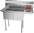 KoolMore 2 Compartment Stainless Steel NSF Commercial Kitchen Prep & Utility by KoolMore
