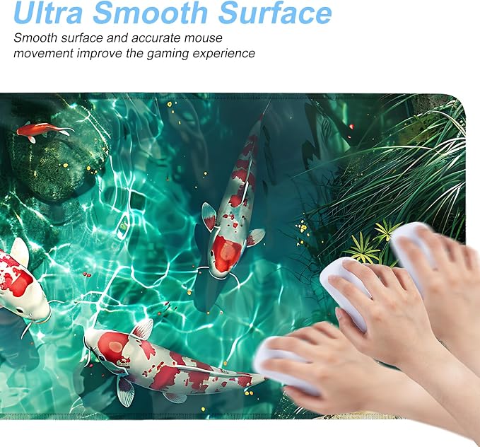 Koi Fish Mouse Pad XXL – Large Japanese Pond Desk Mat - Image 4
