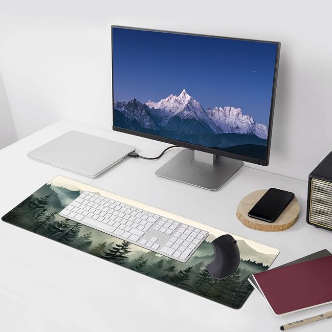 Misty Forest Large Mouse Pad, Gaming Keyboard Desk Pad, Extended Mouse Mat - Image 6