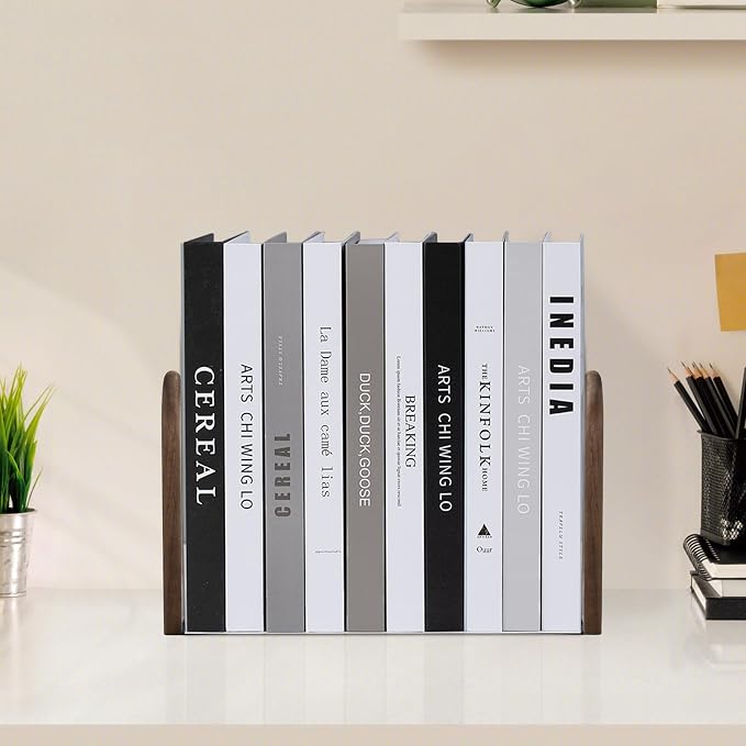 Book Ends, Sturdy Wooden Bookends - Image 9