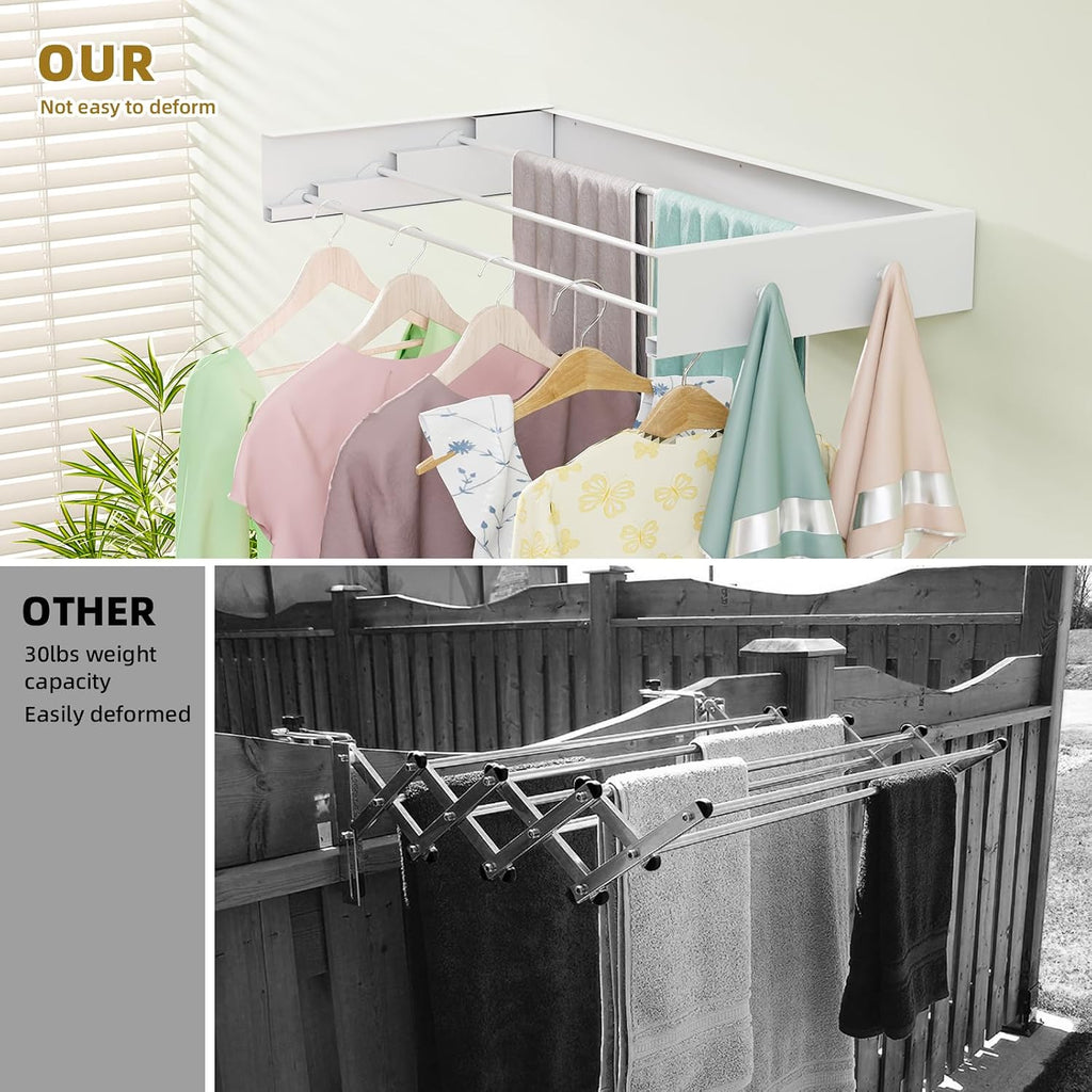 Wall Mounted Drying Rack for Laundry 19.8'', Folding Drying Rack