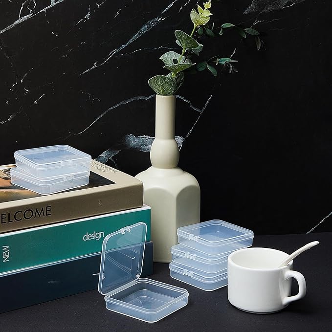 SATINIOR 24 Packs Small Clear Plastic Beads Storage Containers Box - Image 5