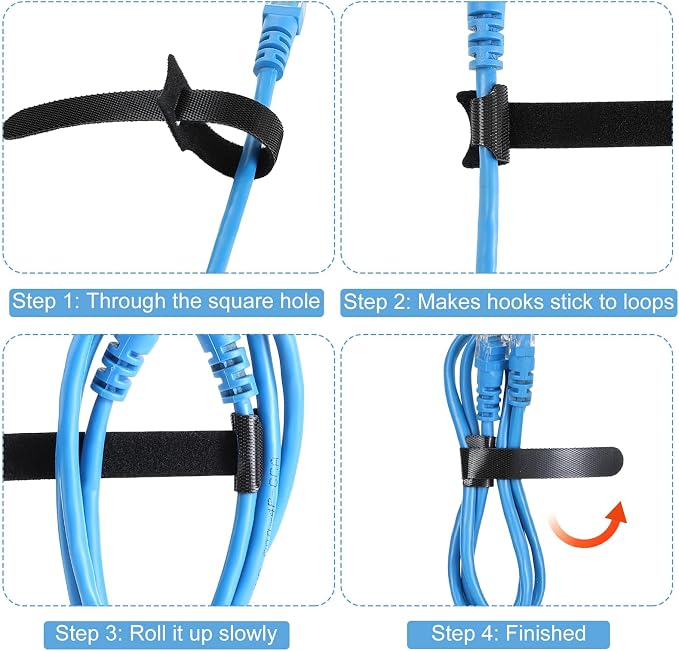 150PCS 8 Inch Reusable Cable Ties Wire Ties Cord Organizer Cable Organizer - Image 3