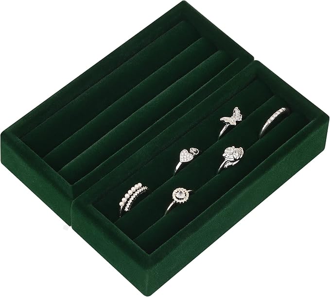 Small Jewelry Tray-Ring Organizer 2PCS Premium Velvet Rings Earrings Display by DesignSter