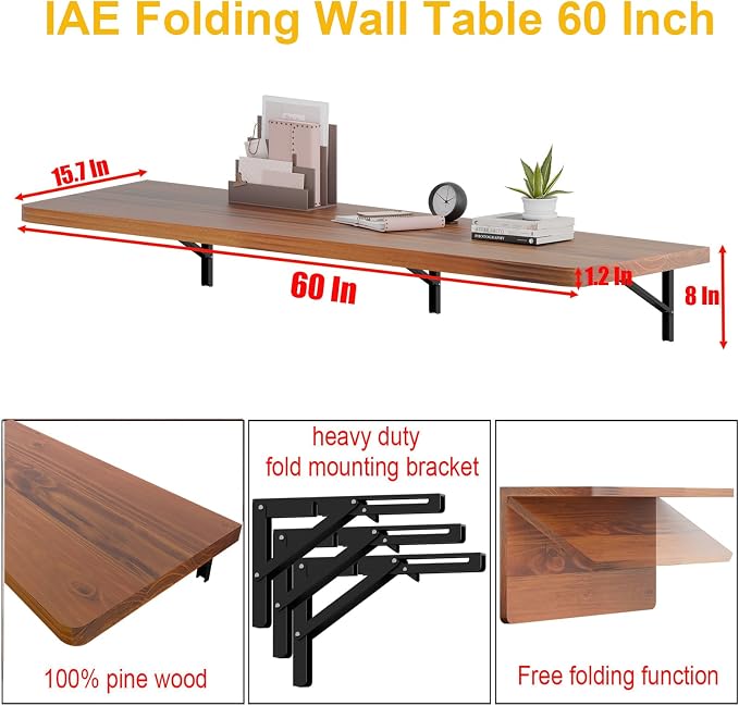 IAE Wall Mounted Folding Table - Image 3