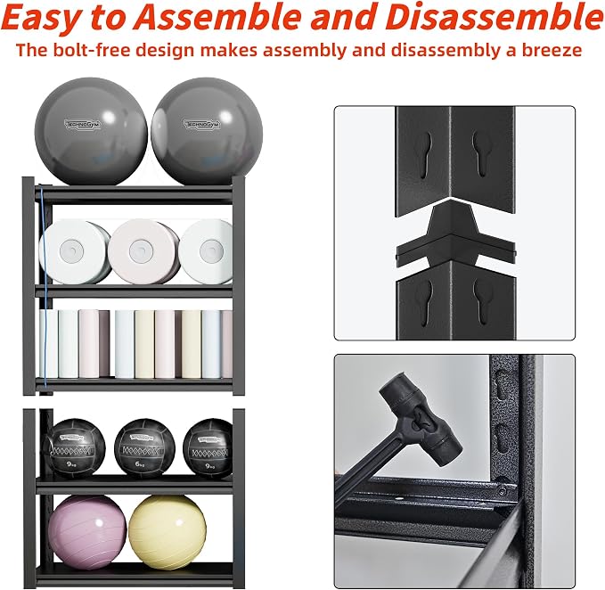72" H Garage Shelving, 5-Tier Heavy Duty Shelving Unit, 3000LBS Adjustable - Image 9