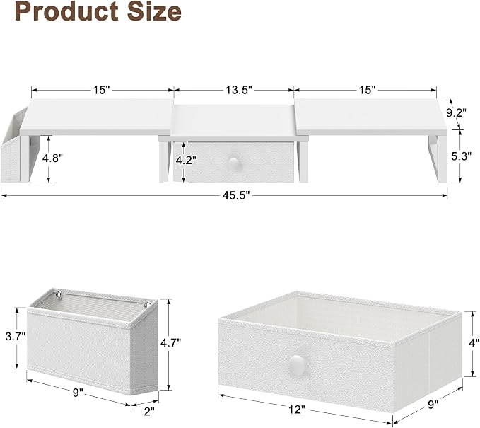 LAND·VOI Heavy Duty Dual Monitor Stand, Holds 2 Screens Up to 27 Inches - Image 7