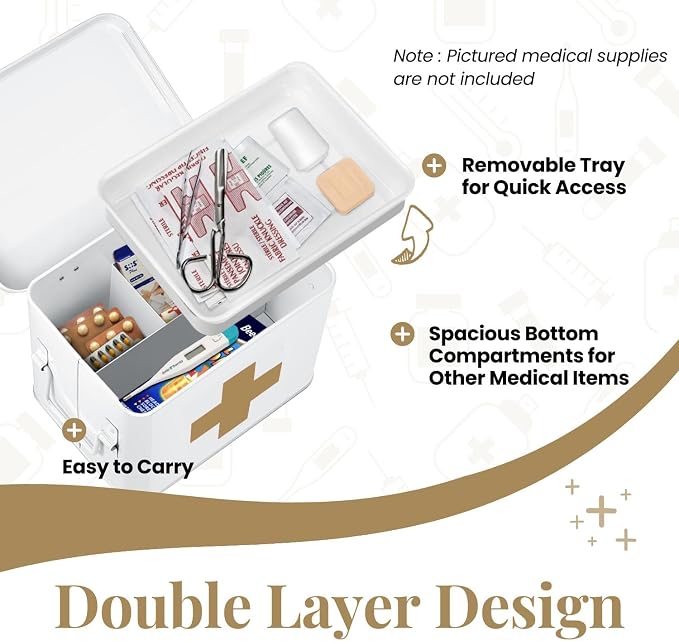 Flexzion First Aid Medicine Box Supplies Kit Organizer - Image 5
