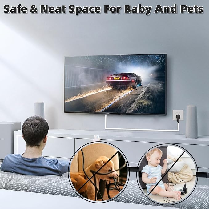 78" Side Buckle Cable Hider for 1 Cords, Extension Cord Covers for Wires On Wall - Image 4