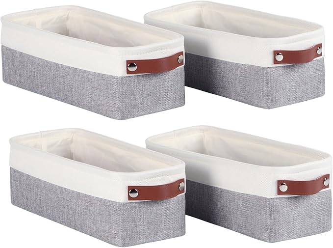 Univivi 4PC Small Fabric Storage Bins, Countertop Organizing Small Items by Univivi