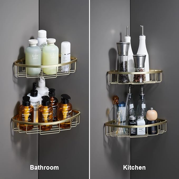 [2 Pack Bathroom Corner Shower Caddy Shelf Organizer, SUS304 Stainless Steel - Image 4