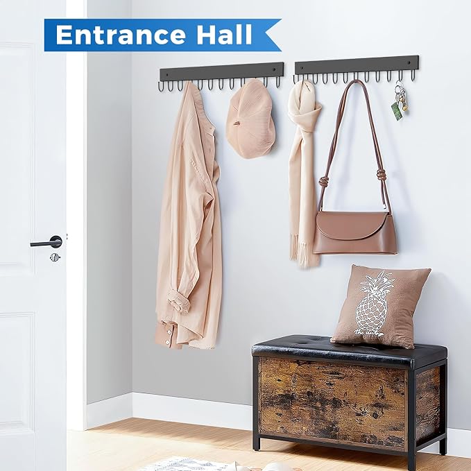 Belt Hanger Wall Mounted, Wooden Belt Organizer Max 12 Storage Capacity - Image 6