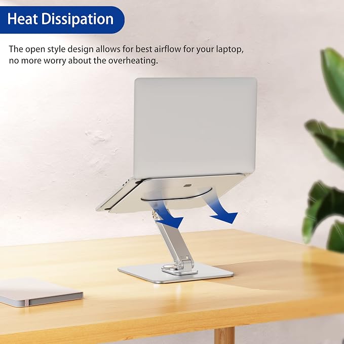 BESIGN LSX7 Laptop Stand with 360 Rotating Base, Ergonomic Adjustable Notebook - Image 6
