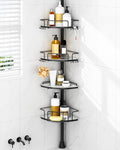 ALLZONE Corner Shower Caddy Tension Pole – Rust-Free Stainless Steel Shower by ALLZONE