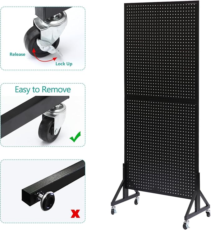 Eastern Tree 2.5'x 6' Metal Pegboard Display Stand - Image 4