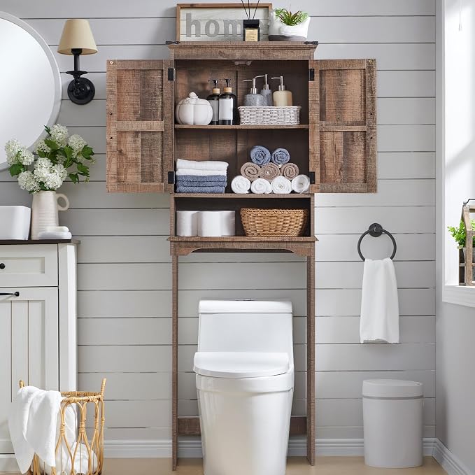 ACCOHOHO Over The Toilet Storage Cabinet, Farmhouse Bathroom Cabinet - Image 3