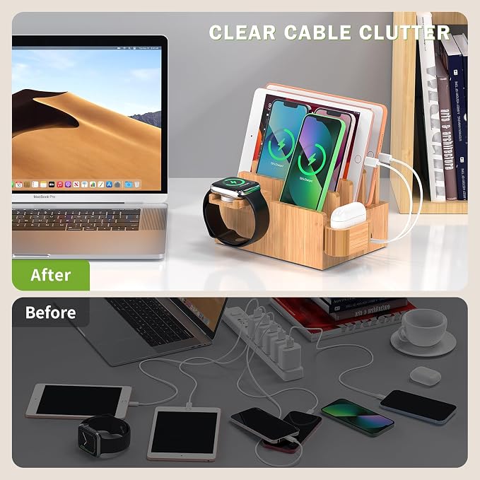 Pezin & Hulin Bamboo Charging Station Organizer - Image 8