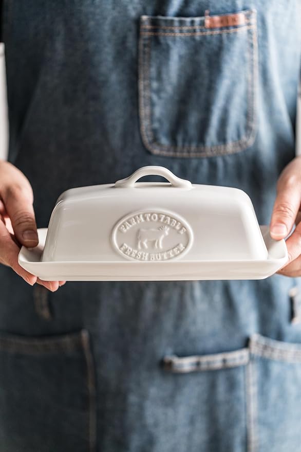 Cow Butter Dish, Ceramic Butter Dish - Image 5