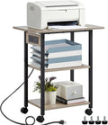 Lerliuo 3-Tier Printer Stand with Charging Station, Rolling Printer