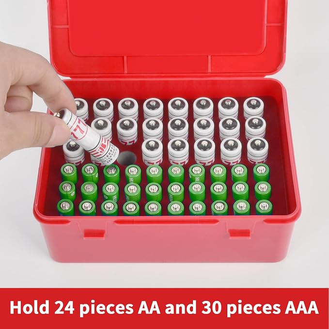 FULLCASE Battery Storage Organizer Holder Holds 54 AA AAA Batteries, Box Cases - Image 2