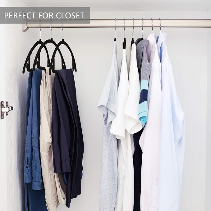 MIZGI Premium Velvet Hangers 30 Pack Heavyduty- Non Slip No Shoulder Bump Suit - Image 7