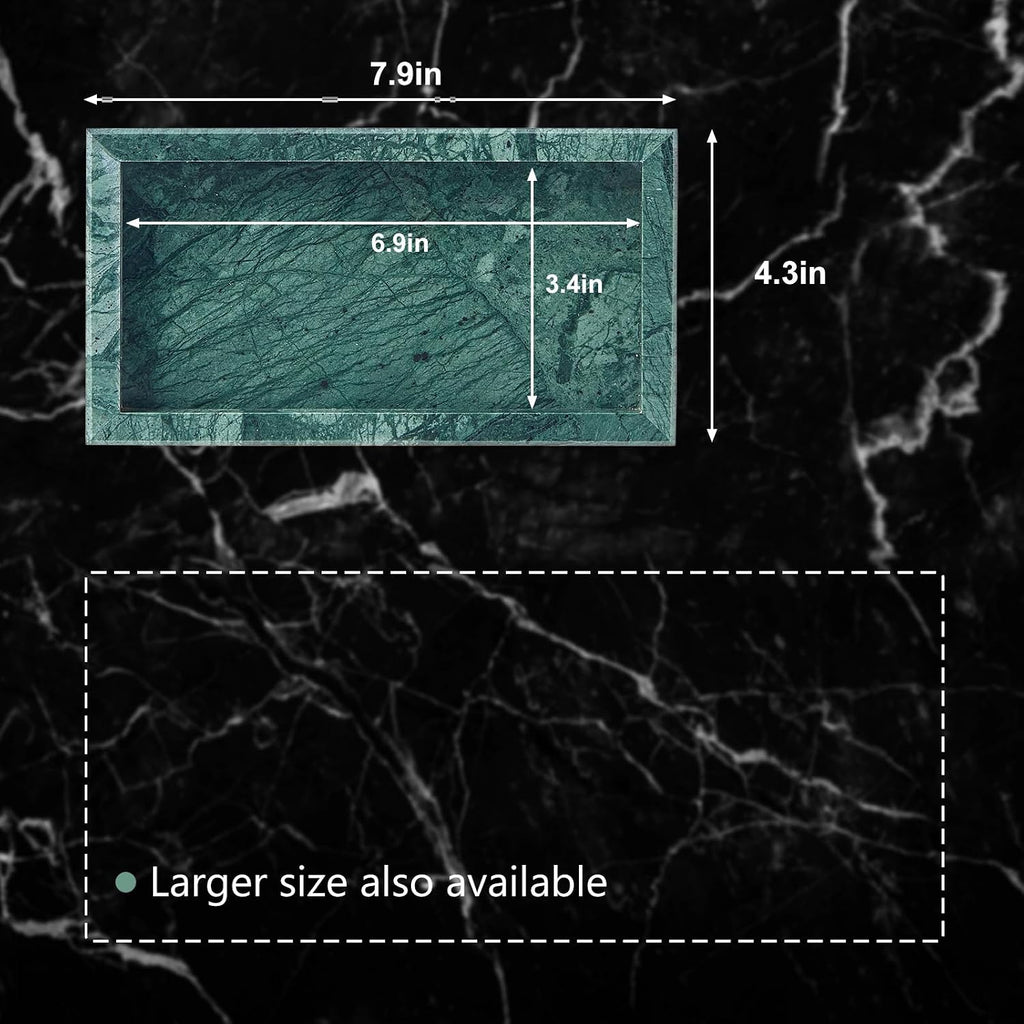 Natural Small Marble Vanity Tray, Luxury Stone Organizer for Bathroom
