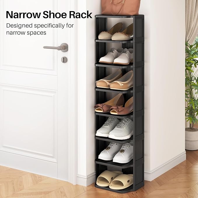 Shoe Racks for Closet, 5 Tiers Stackable Shoe Rack for Front Door Entrance Free - Image 4