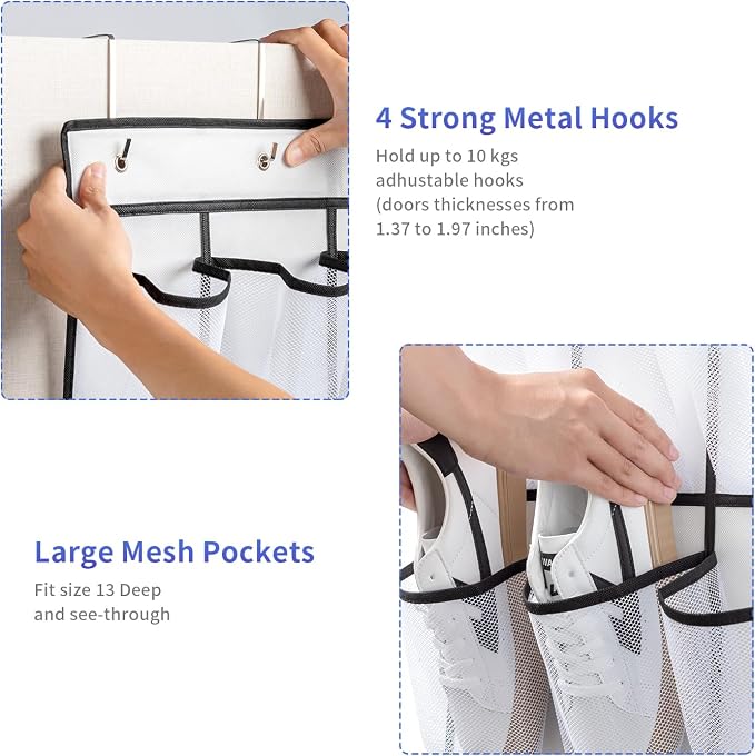 35 Pockets Over the Door Shoe Organizer, Hanging Shoe Organizer - Image 4