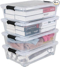 Saedy 4 Pack 25 L Under Bed Storage Box on Wheels, Plastic Lidded Storage by Saedy