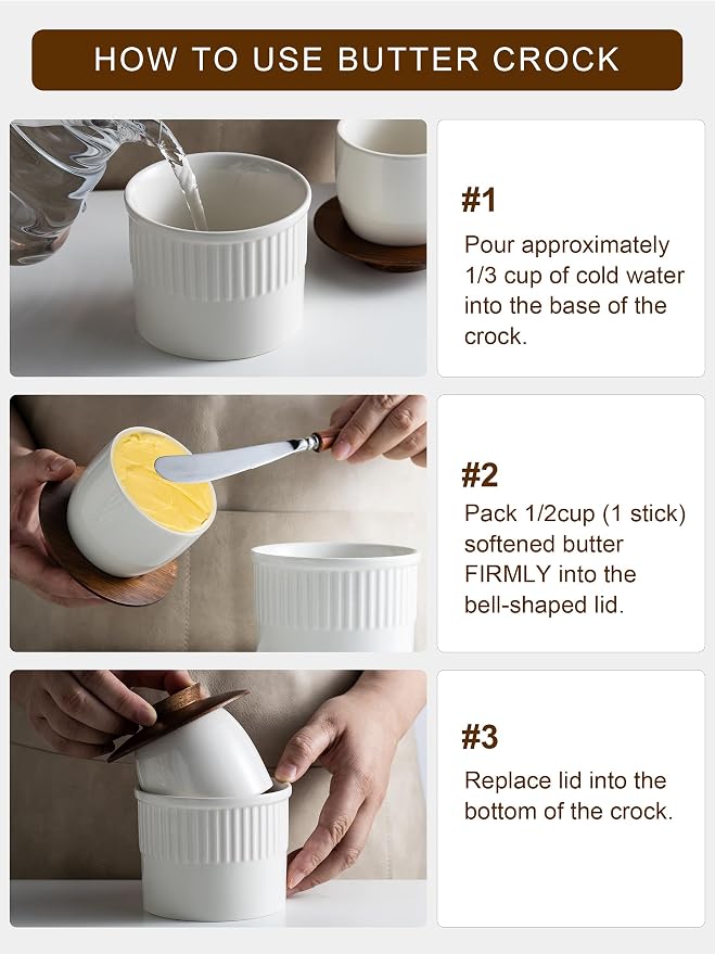Butter Crock, Ceramic Butter Dish - Image 5