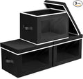 Storage Boxes with Lids, Collapsible Storage Bins with Handles, Closet Storage by Homsorout