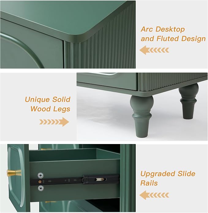 Fluted 7 Drawer Dresser for Bedroom, Modern Mid Century Chest of Drawers - Image 5