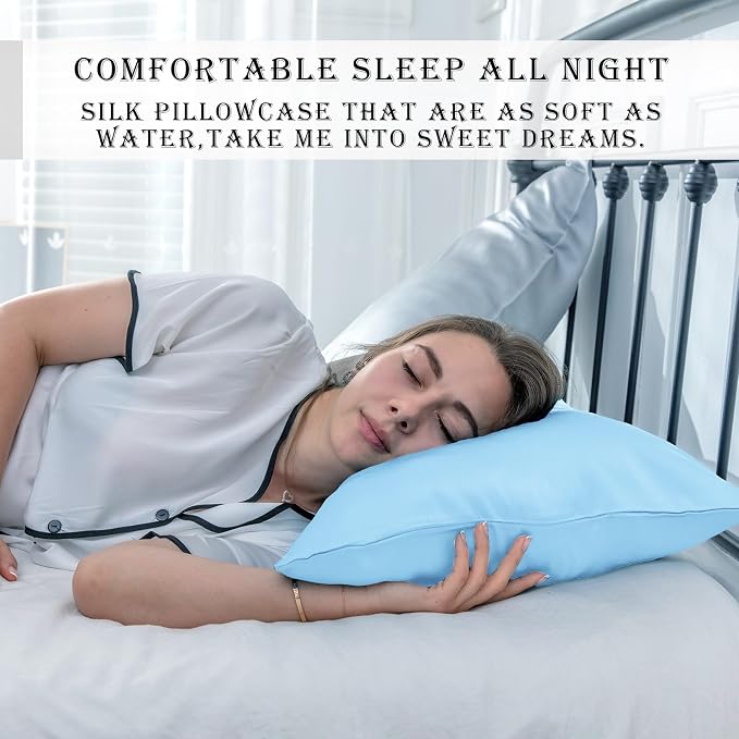 Silk Pillow Cases 2 Pack Soft Breathable and Sliky Standard Size Pillow Cases - Image 6