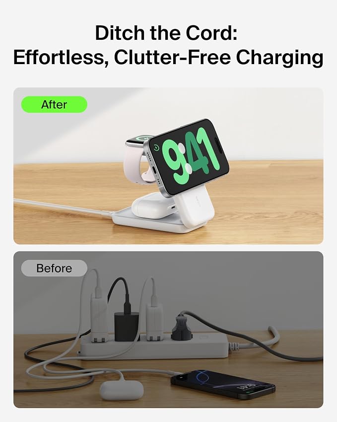 Belkin MagSafe Charger Compatible, 3-in-1 Charging Station, Qi2.2 25W Magnetic - Image 6