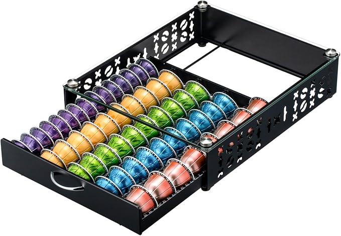ZCDCP for Coffee Pod Holder, Vertuo Pod Holder Drawer Glass Top Coffee Pod by ZCDCP