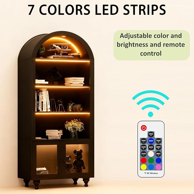 Wooden Arched Display Storage Cabinet - Image 3