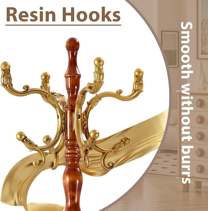Solid Wooden Coat Rack Stand, Coat Racks Freestanding - Image 3