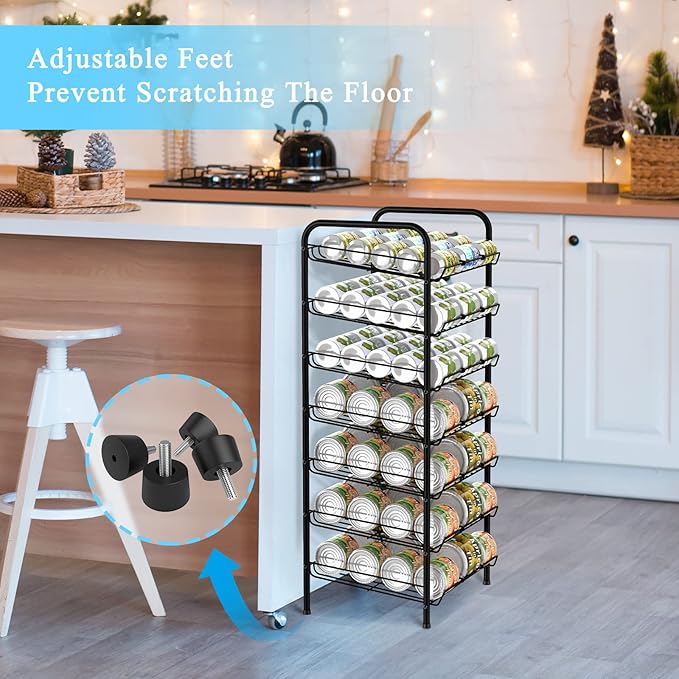Vrisa Can Organizer for Pantry 7-tier Can Rack Organizer Metal Can Storage - Image 4