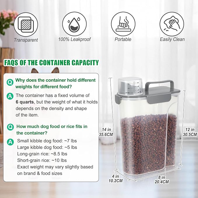 TBMax Large Cat Food Storage Container, Portable Dog Food Container - Image 2