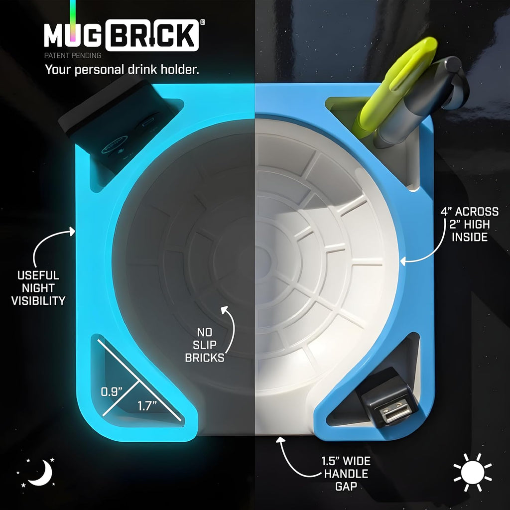 MugBrickTM Cup Holder. Anti-Spill Drink Holder for Couch. Desktop Cup