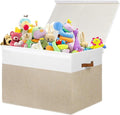 Large Toy Storage Box with Lid, Sturdy Toys Storage Chest Bin Organizer Basket by Gowee