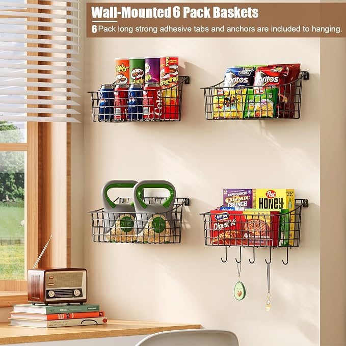 Sonyabecca 6 Pack Hanging Wall Basket - Image 6