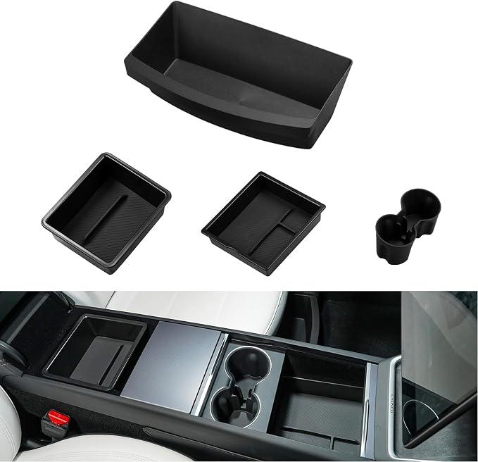 Motrobe 6PCS 2026 Tesla Model Y Juniper Center Console Organizer Tray Cup by Motrobe