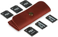 Cognac Leather SD Card Holder by MAKYN